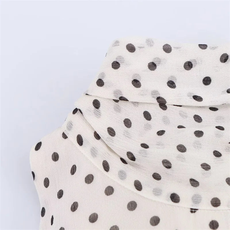 Women's Dresses New Spring 2025 Polka dot dress Sexy shoulders Irregular personality expanded maxi skirt Flowing  5289042