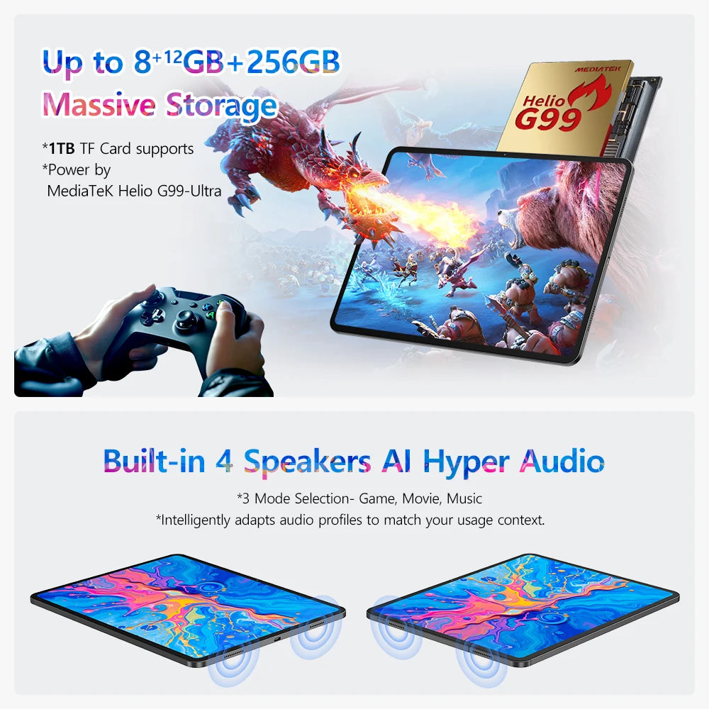 Teclast ArtPad Pro 12.7" 2.2K Display 8GB(+12G) 256GB MediaTek Helio G99 10000mAh 30W Android 15 Tablet PC 4G LTE Global Version