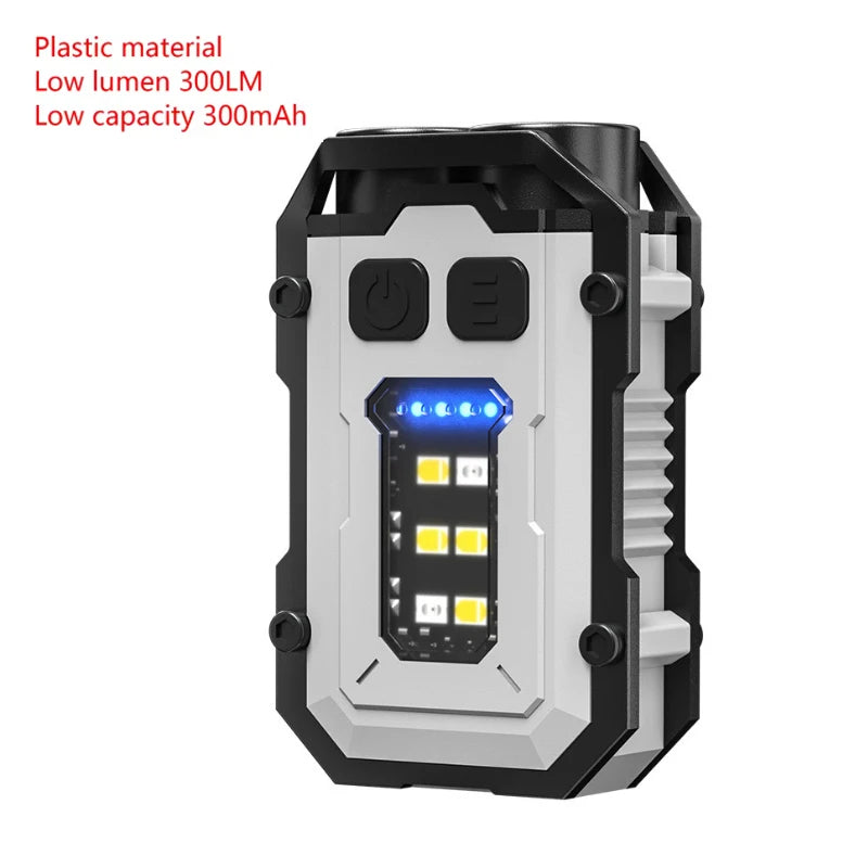 MINI USB Rechargeable LED Flashlight Portable Tail magnet flashlight Super Bright Camping Lantern Side COB emergency light