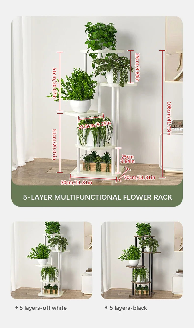 Plant Stand and Flower Stand Wooden Shelf 5/6/8Layers Display Stand Storage Shelf Pot Rack Organizer Shelves Garden Decoration