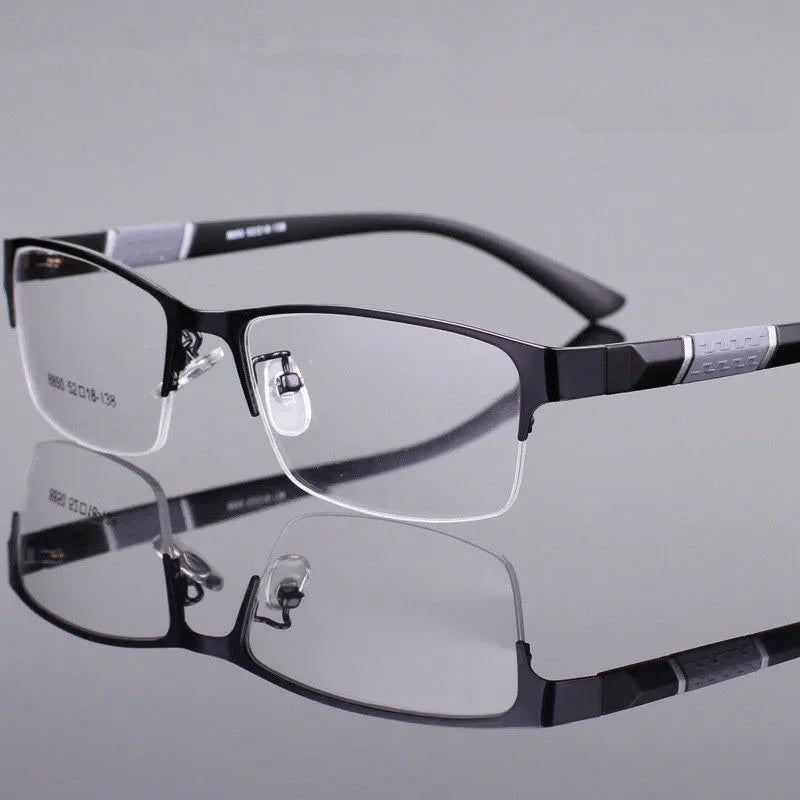 2024 Classic Men Reading Glasses Anti-radiation Presbyopia Half Frame Eyewear TR90 HD Business Eyeglasses Diopters 0 to +4.0