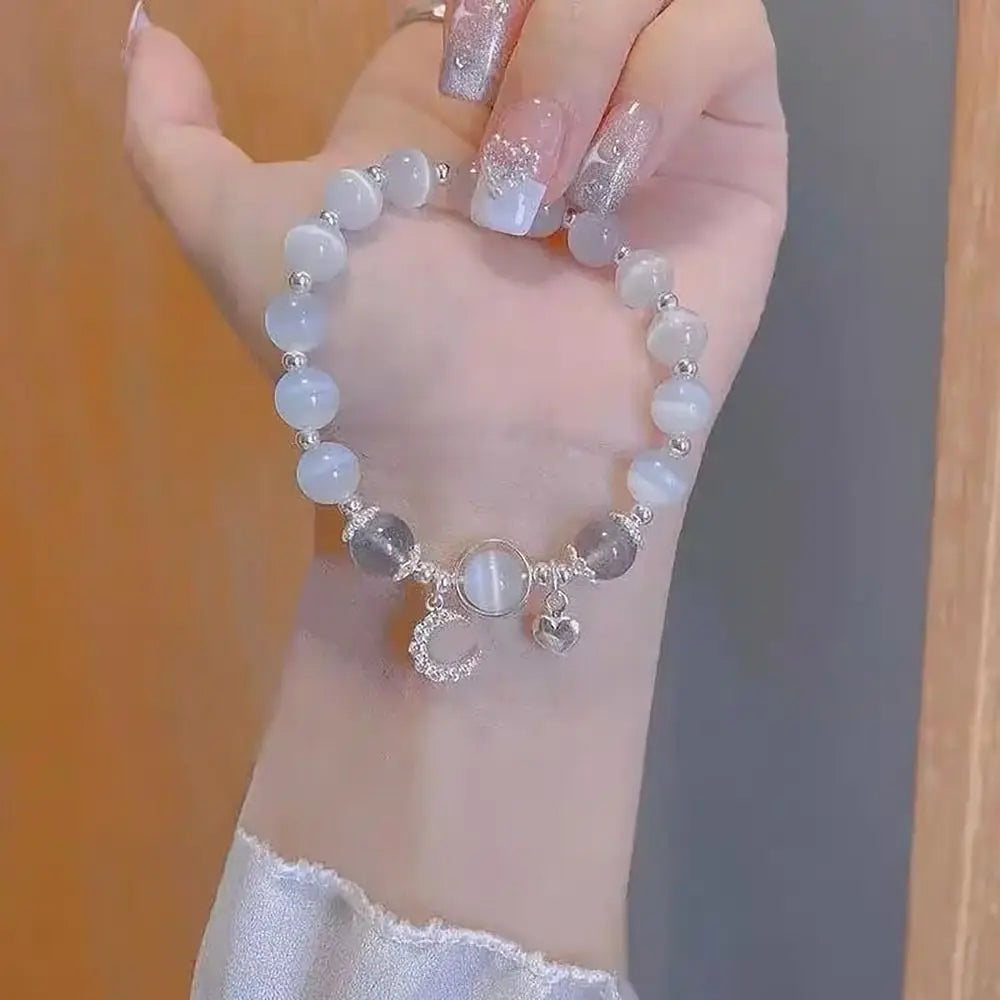 Butterfly Star Moon Flower Pendant Glazed Bracelet Jewelry Gift Beauty Accessory Bead Chain with Colorful Beads Lucky Bracelet
