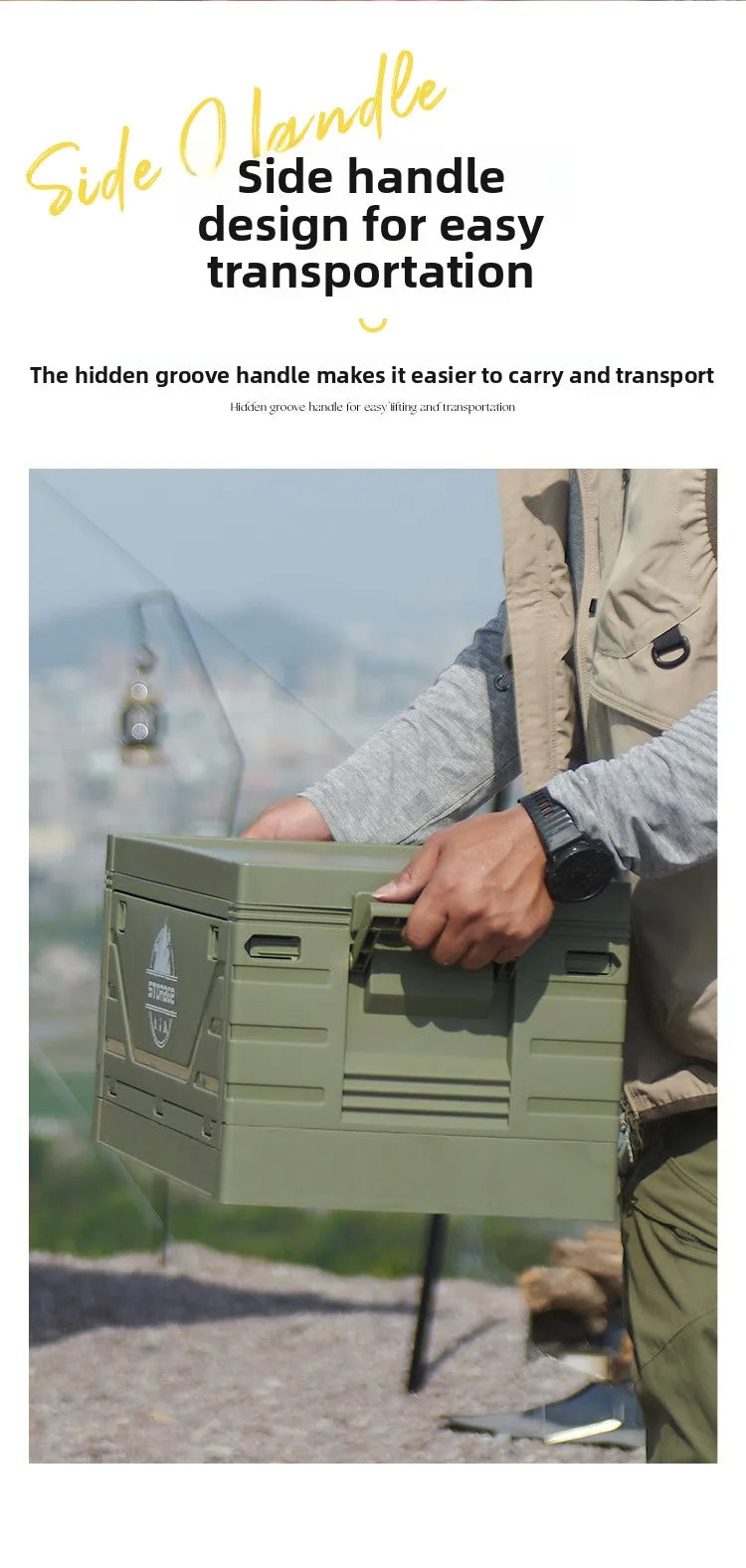 Outdoor camping folding box Car trunk with table Camping picnic finishing box Household storage box