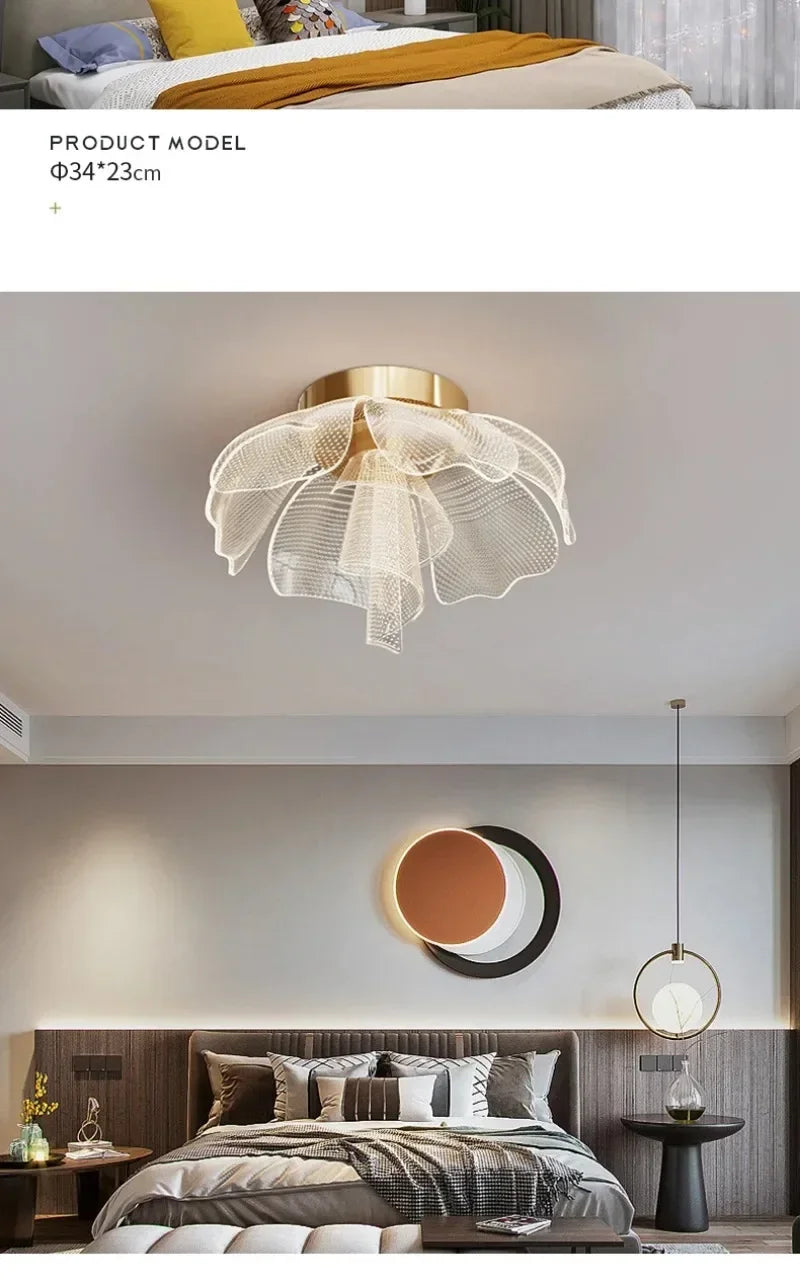 Nordic Flower Ceiling Lights for Bedroom Balcony Hallway Ceiling Chandelier Minimalist Decor Indoor Lighting Lusters Luminaires