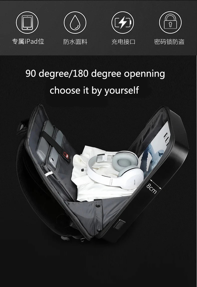 Men's 15.6" Laptop Hard Shell Backpack Waterproof Anti-theft Expandable TSA Lock Gaming Pack Luxury Business Backpack USB Charge