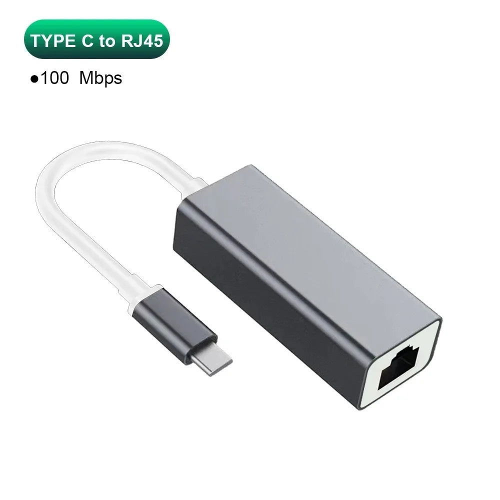 KEBIDUMEI USB Type C Ethernet Adapter Network Card USB Type-C To RJ45 100/1000Mbps Lan Internet Cable For MacBook Laptop PC