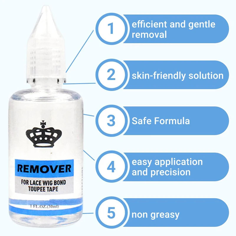 1Pcs Hair Glue Remover Yellow Adhesive Remover For Toupee 30ml Transparent Remover For Lace Wig Tape Remover For Hair Extensions