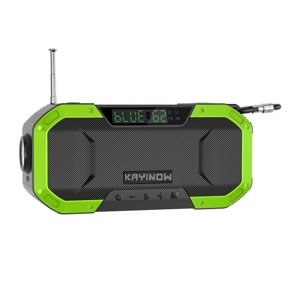 5000mAh Emergency Radio Solar Powered Hand Crank Radio Multifunctional Bluetooth AM/FM Weather Radio Speaker with LED Flashlight
