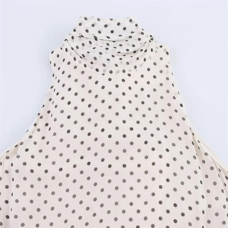 Women's Dresses New Spring 2025 Polka dot dress Sexy shoulders Irregular personality expanded maxi skirt Flowing  5289042
