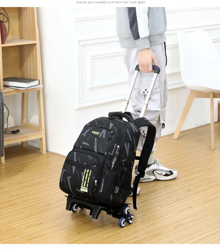 Trolley School Bags for Boys Children Rolling Backpack Elementary School Backpack with Wheels Student Book Bag Carry on Luggage