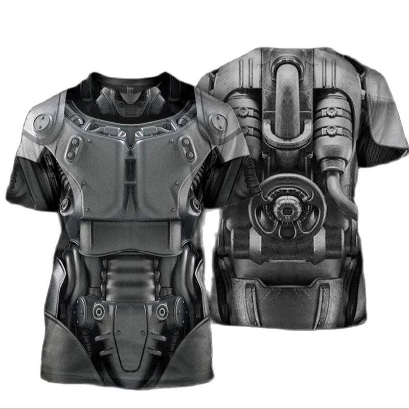 3D Print Knight Armor Cosplay T-shirt For Men New In Men's Casual O-neck Short Sleeve T Shirts Streetwear Funny Tee Shirt Tops