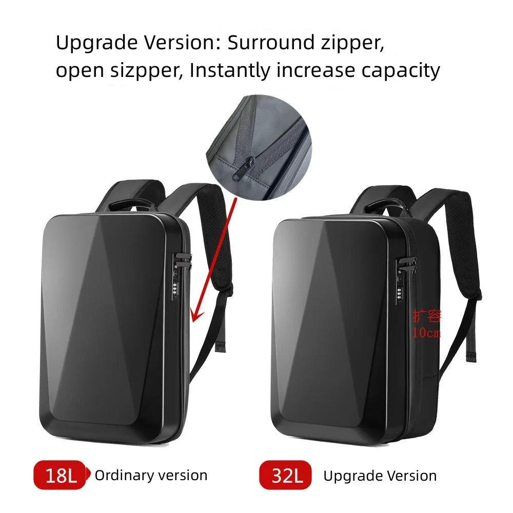 Men's 15.6" Laptop Hard Shell Backpack Waterproof Anti-theft Expandable TSA Lock Gaming Pack Luxury Business Backpack USB Charge