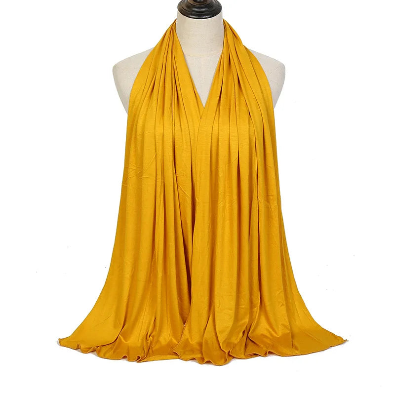 Ramadan Modal Cotton Jersey Hijabs For Woman Long Muslim Shawl Plain Soft Turban Niqab Head Wraps Scarf Women Hijab