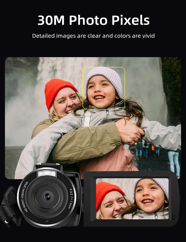 Ordro HD Camcorder 18X Digital Zoom Video Camera, 1080P Infrared Night Vision, Vintage Cheap Home Use Camara