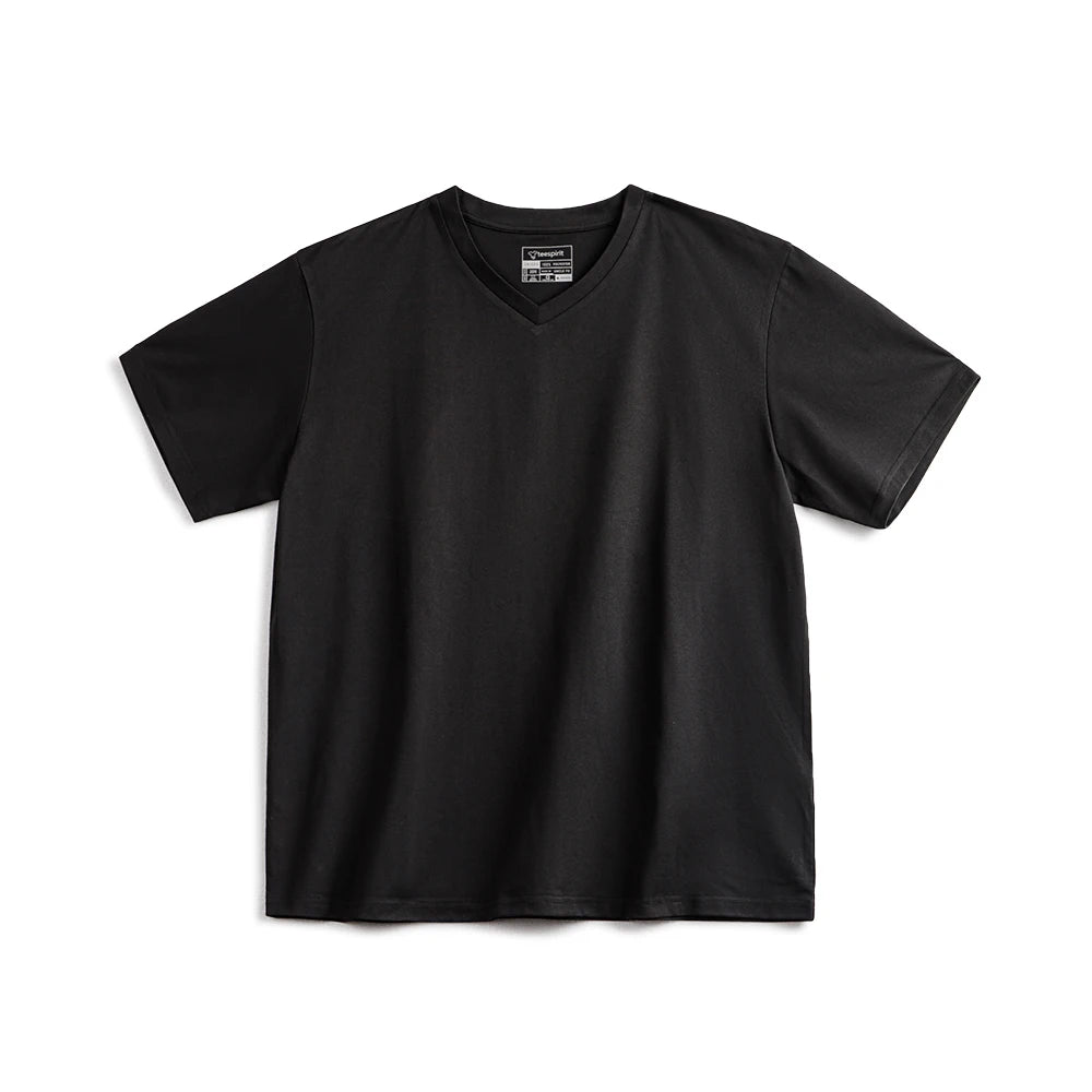 Maden Sorona Quick-drying Sweat-absorbent and Cool Short-sleeved T-shirt V-neck Solid Color Daily Versatile Top for Men's Summer