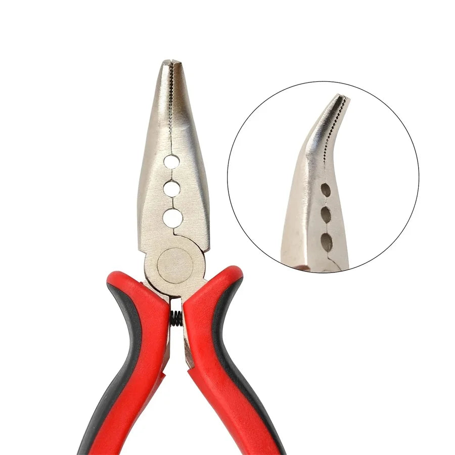 2pcs Hair Extension Pliers - Mini Pliers for Micro Nano Ring Opener & Removal, Ergonomic Red & Pink Design