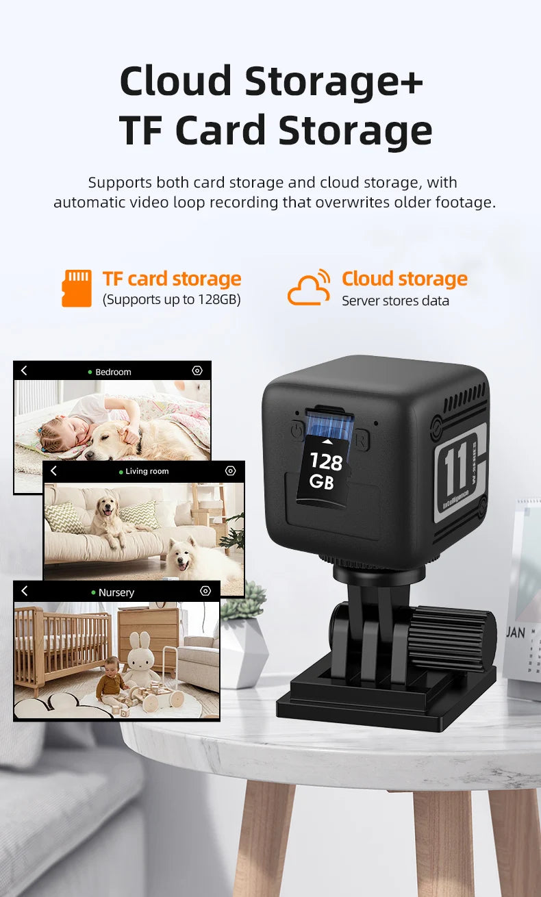 HD 1080P Mini Camera 2.4G WiFi Wireless Remote Monitoring Small Camera Home Video Recorder with 1600mAh Battery