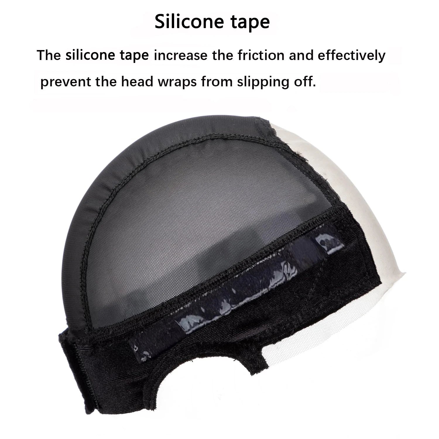 Wig Cap with Silicone Grip Band for Keeping Wigs in Place, More Full Cap-wide Transparent Lace for Lace Front Wigs
