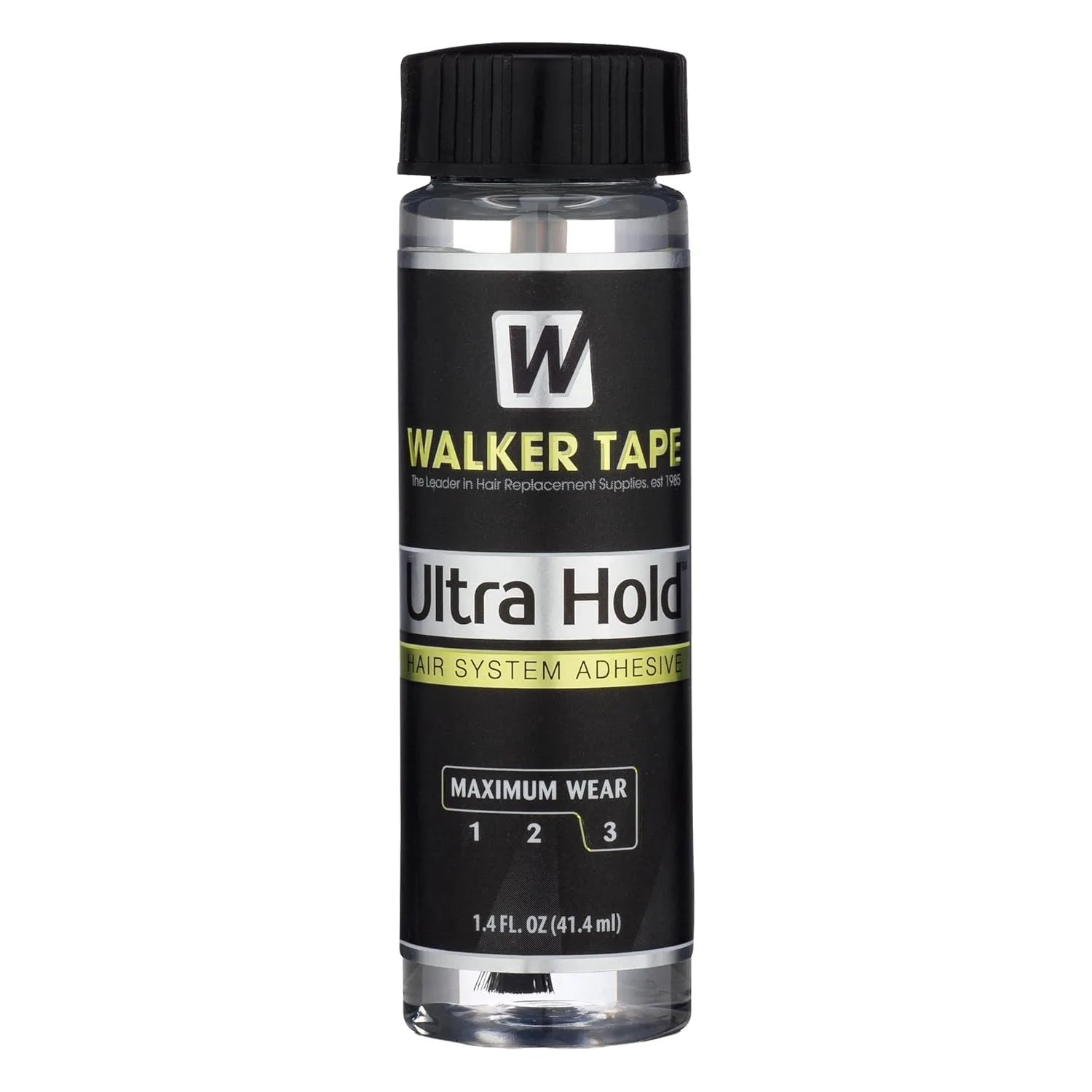 Walker Tape Ultra Hold Brush-On Adhesive 3.4 oz, Waterproof Clear-Drying Wig Glue for Lace Systems and Tape in Hair Extensions