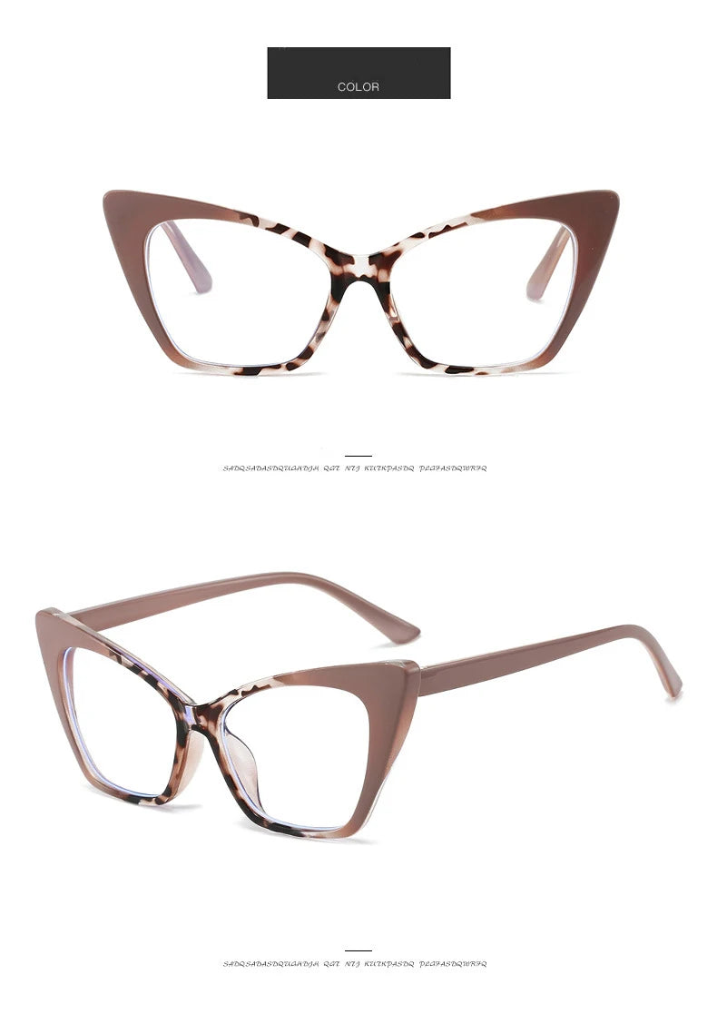 Luxury Brand Cat Eye Reading Glasses Optical Blue Light Blocking Prescription Women Eyeglasses Transparent Fashion Eyewear 2025