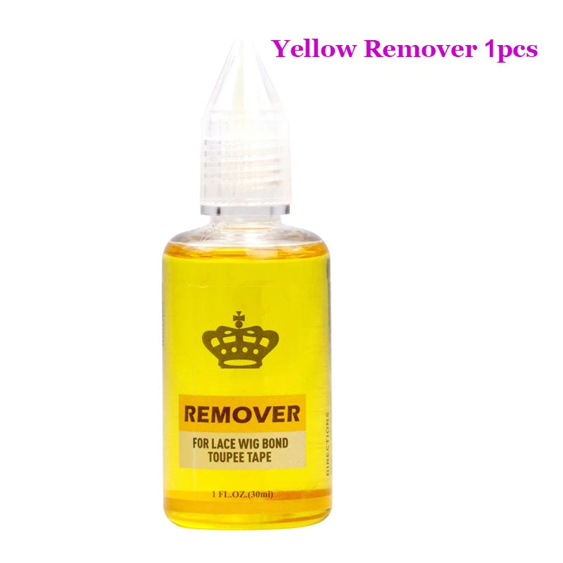 1Pcs Hair Glue Remover Yellow Adhesive Remover For Toupee 30ml Transparent Remover For Lace Wig Tape Remover For Hair Extensions