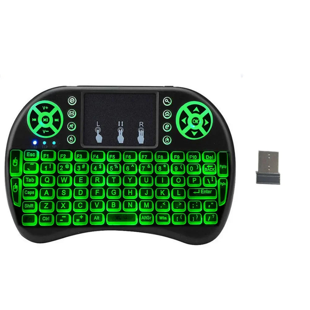 I8 Mini Wireless Keyboard Backlight 7 color 2.4G Touchpad for Android TV Box PC Projector Pad