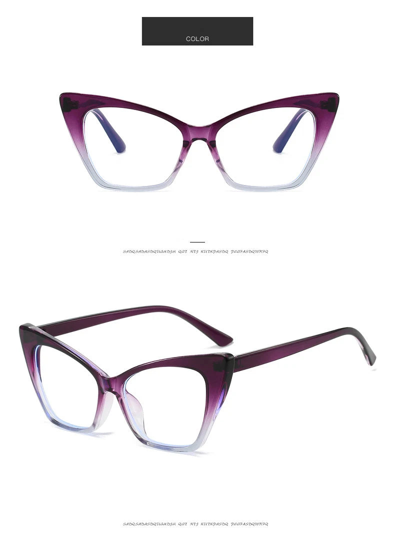 Luxury Brand Cat Eye Reading Glasses Optical Blue Light Blocking Prescription Women Eyeglasses Transparent Fashion Eyewear 2025