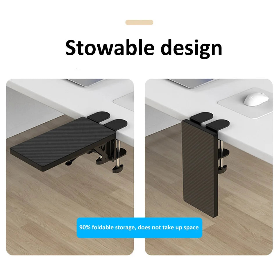 HKXA Computer Arm Support Ergonomic Adjustable Desk Armrest Sturdy Mouse Arm Support Computer Desktop Extender for Home Office