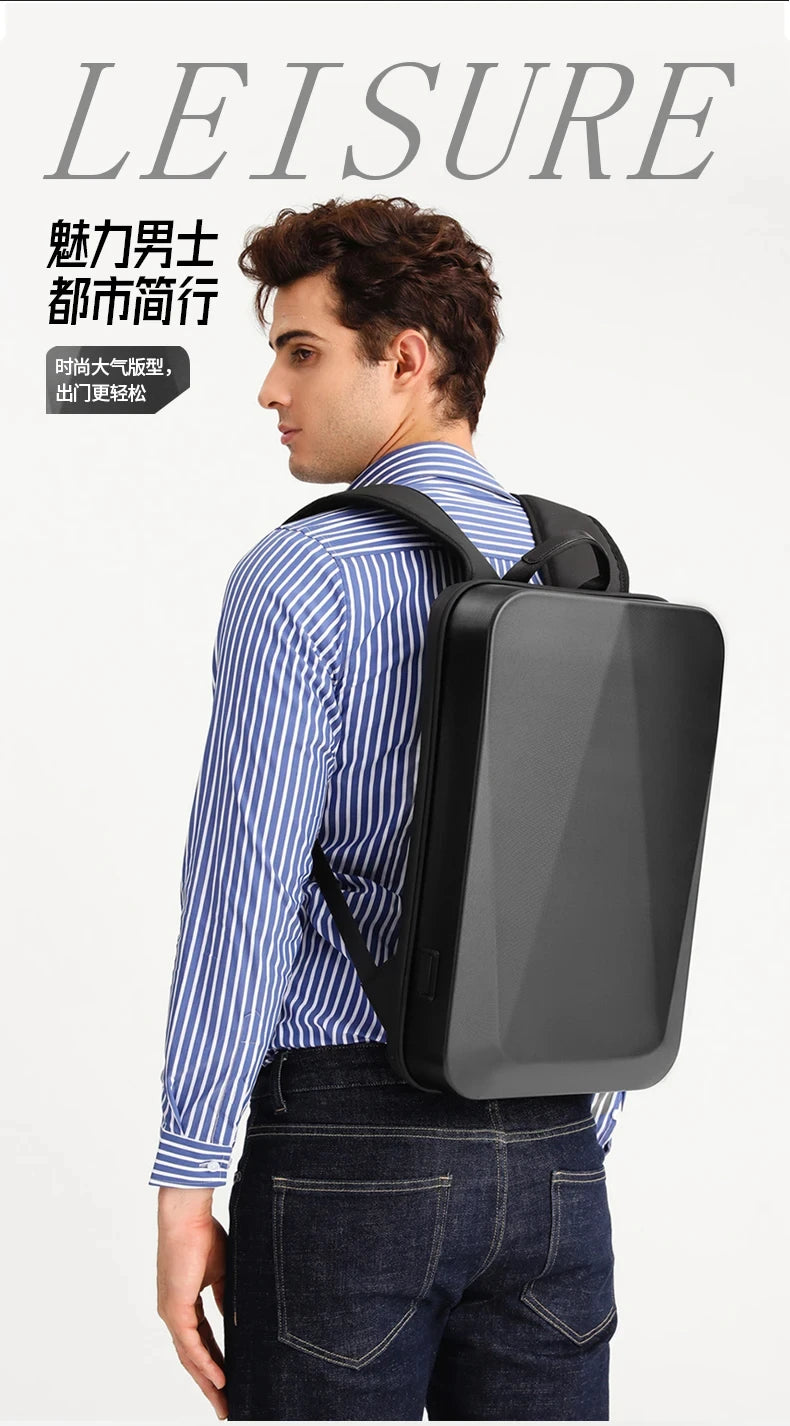 Men's 15.6" Laptop Hard Shell Backpack Waterproof Anti-theft Expandable TSA Lock Gaming Pack Luxury Business Backpack USB Charge