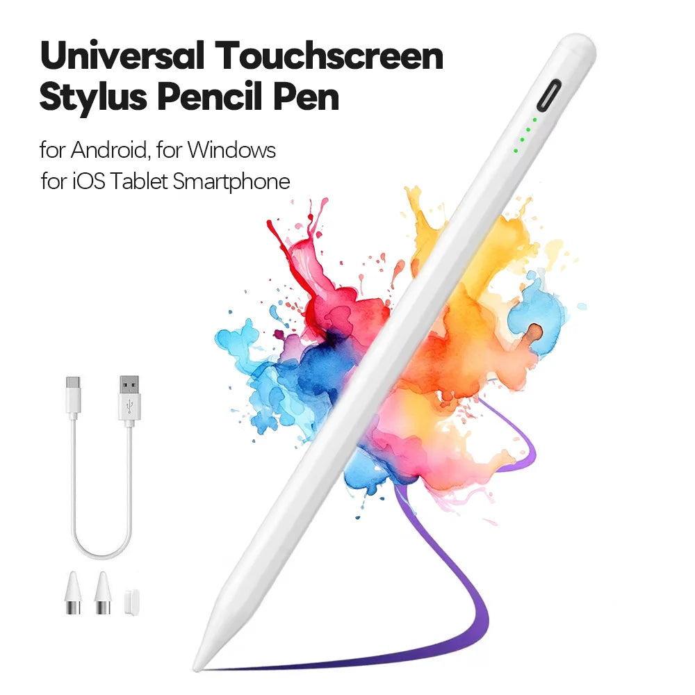 Universal Fine Tip Stylus Pen for All Android iOS Tablets Phones, Multi-Color Capacitive Pencil with No Bluetooth