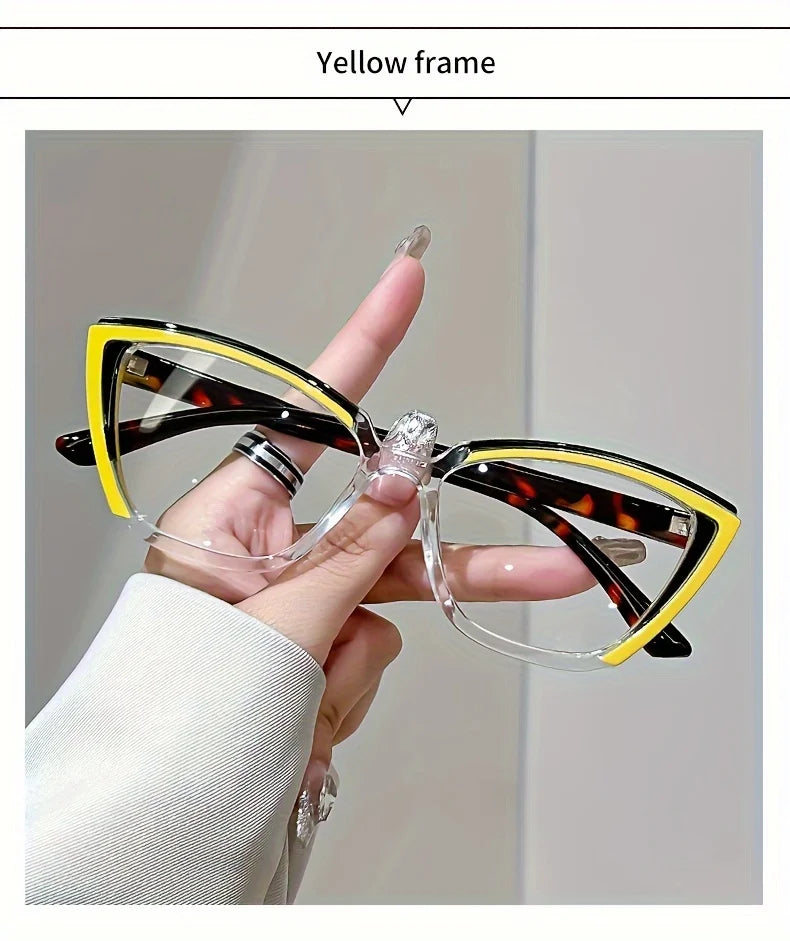 Vintage Cat-Eye Full Rim Reading Glasses Non-Prescription, PC Frame & Lens, Elegant Design, Range  1.0 to  4.0