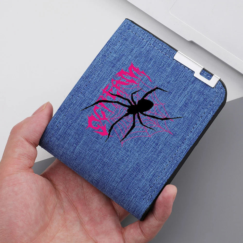 New Men's Wallet Canvas Double Folding Zipper Coin Pocket For ID Card Holders Short Card Holders Wallet