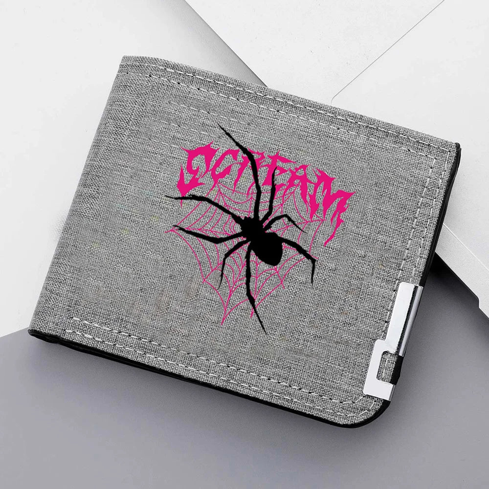 New Men's Wallet Canvas Double Folding Zipper Coin Pocket For ID Card Holders Short Card Holders Wallet