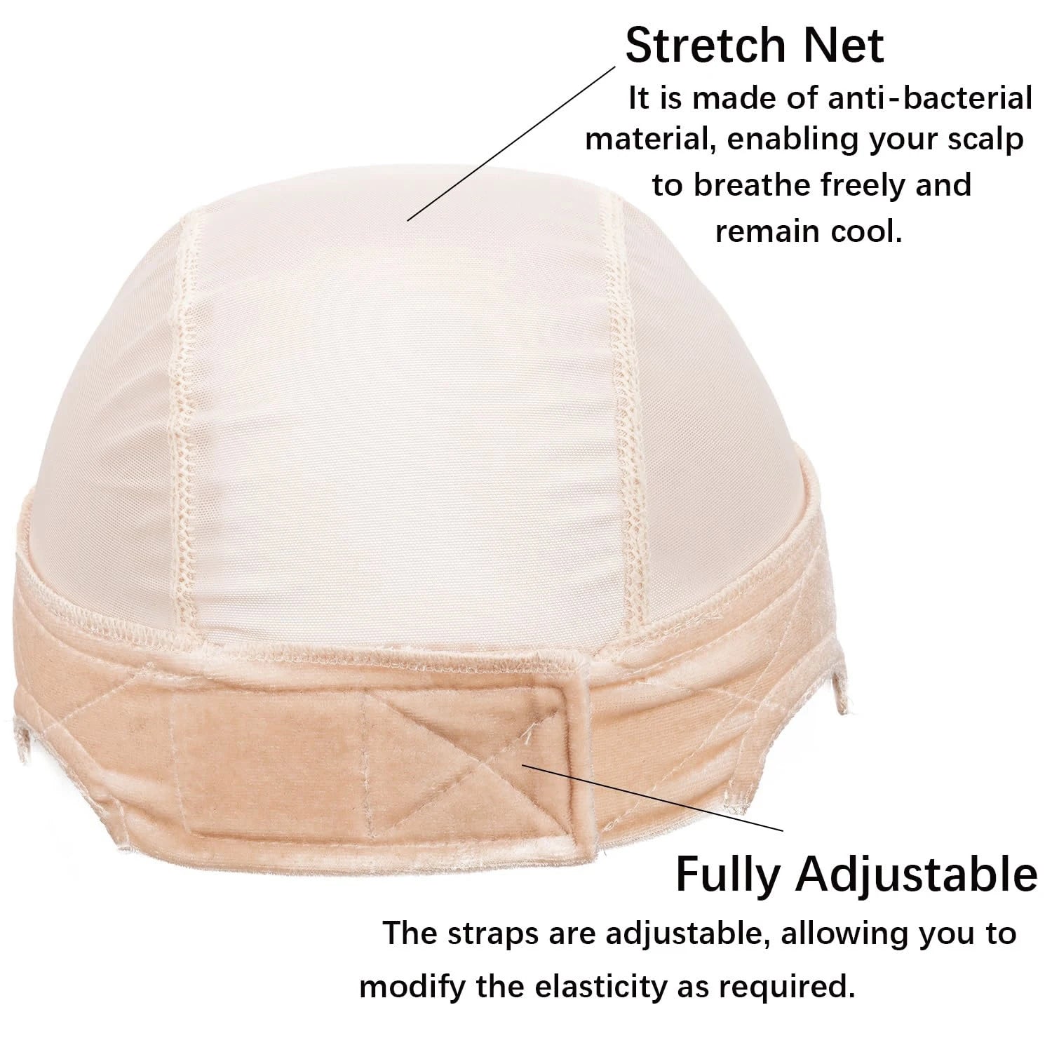 Wig Cap with Silicone Grip Band for Keeping Wigs in Place, More Full Cap-wide Transparent Lace for Lace Front Wigs