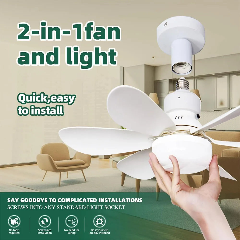 30/40W Ceiling Fan Lighting Color Temperature Modern Ceiling Mount Remote Control Dimmable Light Smart E27 Led Ceiling Fan Light