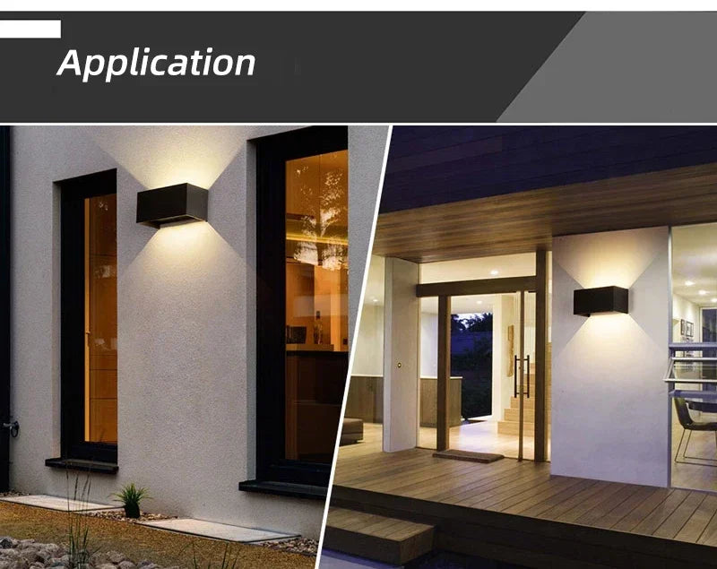 Aluminum LED Wall Lamp Outdoor Waterproof IP65 Interior Wall Light 12W24W Porch Garden Lights Living Room Street Stairs Lighting