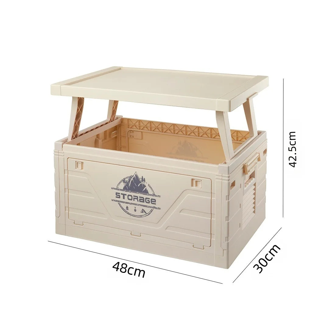 Outdoor camping folding box Car trunk with table Camping picnic finishing box Household storage box