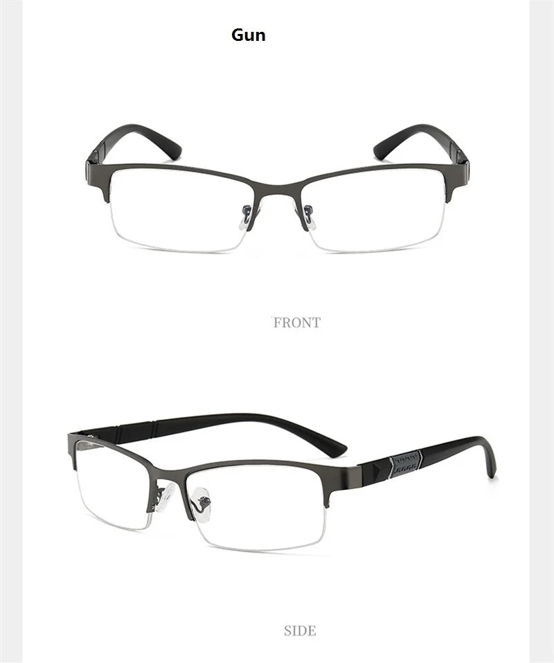 2024 Classic Men Reading Glasses Anti-radiation Presbyopia Half Frame Eyewear TR90 HD Business Eyeglasses Diopters 0 to +4.0