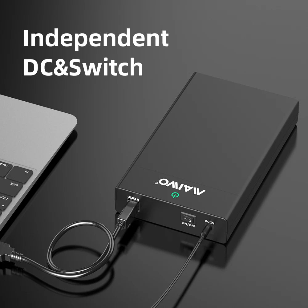 MAIWO 2.5 3.5 Inch SATA HDD Enclosure USB3.0 to SATA Hard Drive Case Adapter 24TB Capacity Support UASP High Speed for PC Laptop