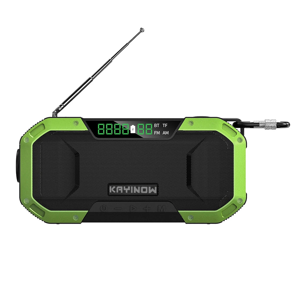 5000mAh Emergency Radio Solar Powered Hand Crank Radio Multifunctional Bluetooth AM/FM Weather Radio Speaker with LED Flashlight