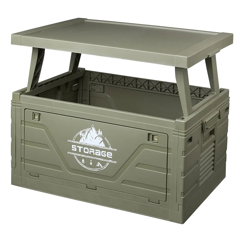 Outdoor camping folding box Car trunk with table Camping picnic finishing box Household storage box
