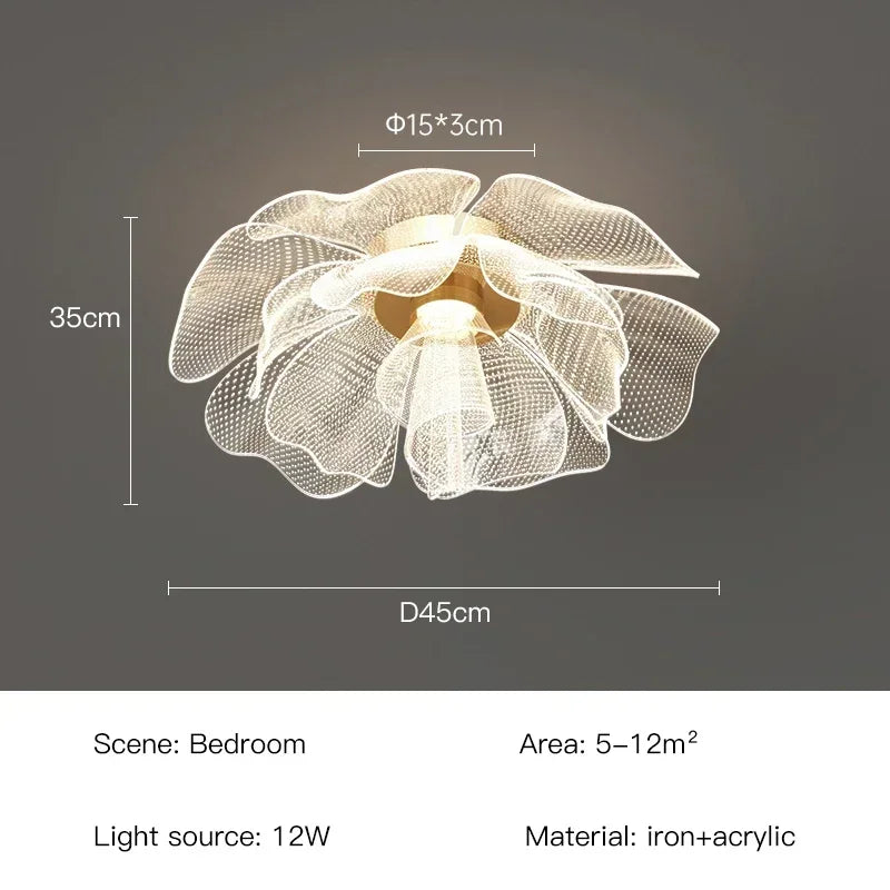 Nordic Flower Ceiling Lights for Bedroom Balcony Hallway Ceiling Chandelier Minimalist Decor Indoor Lighting Lusters Luminaires