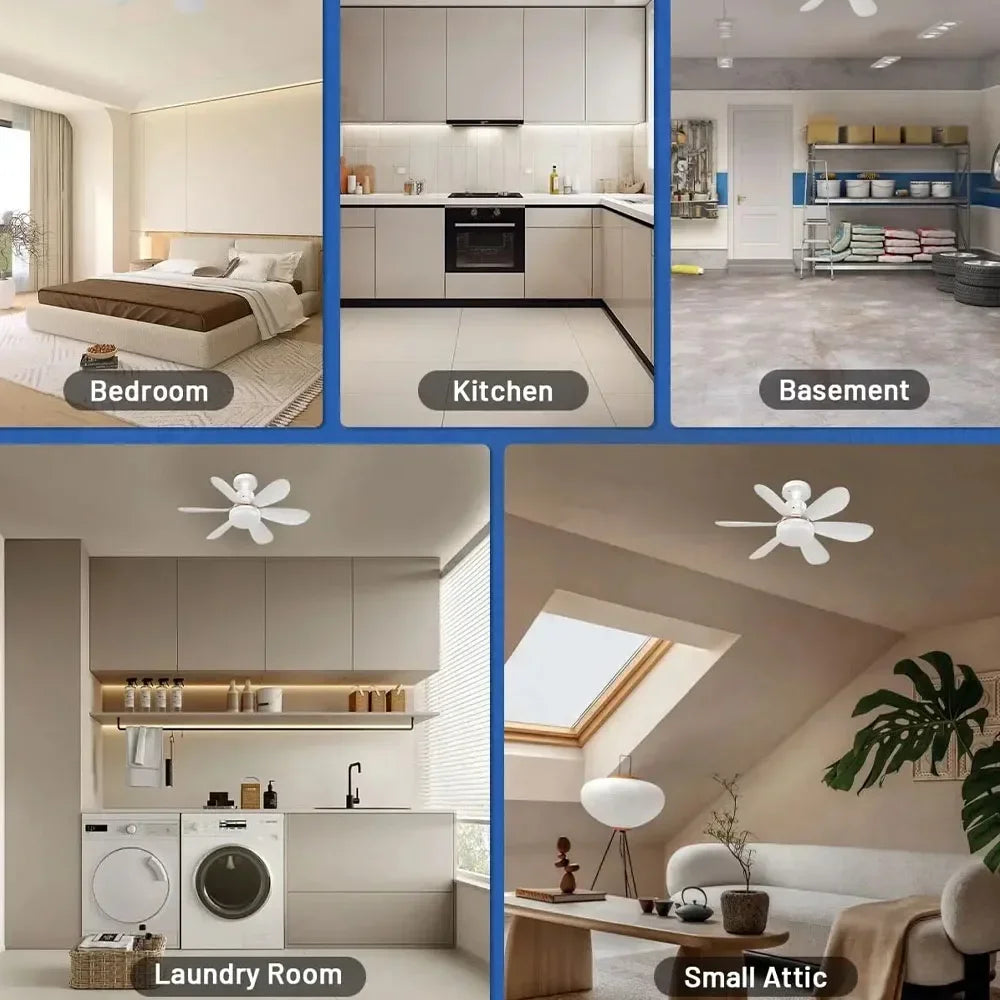 30/40W Ceiling Fan Lighting Color Temperature Modern Ceiling Mount Remote Control Dimmable Light Smart E27 Led Ceiling Fan Light