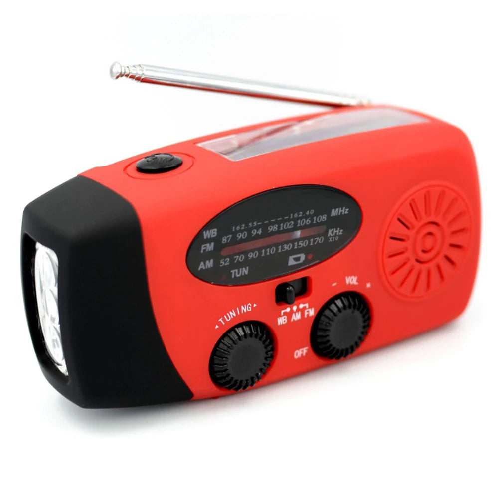 5000mAh Emergency Radio Solar Powered Hand Crank Radio Multifunctional Bluetooth AM/FM Weather Radio Speaker with LED Flashlight