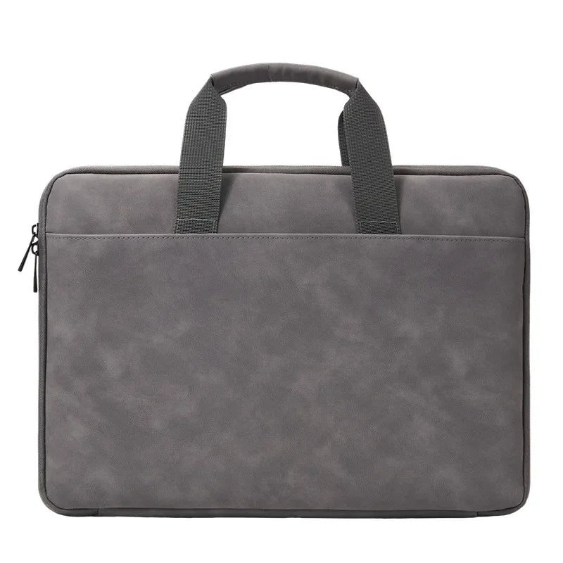Fully Opening and Closing PU Sheepskin Leather Laptop Bag Suitable for 13-16 Inches Delicate Feel Splashproof and Shockresistant