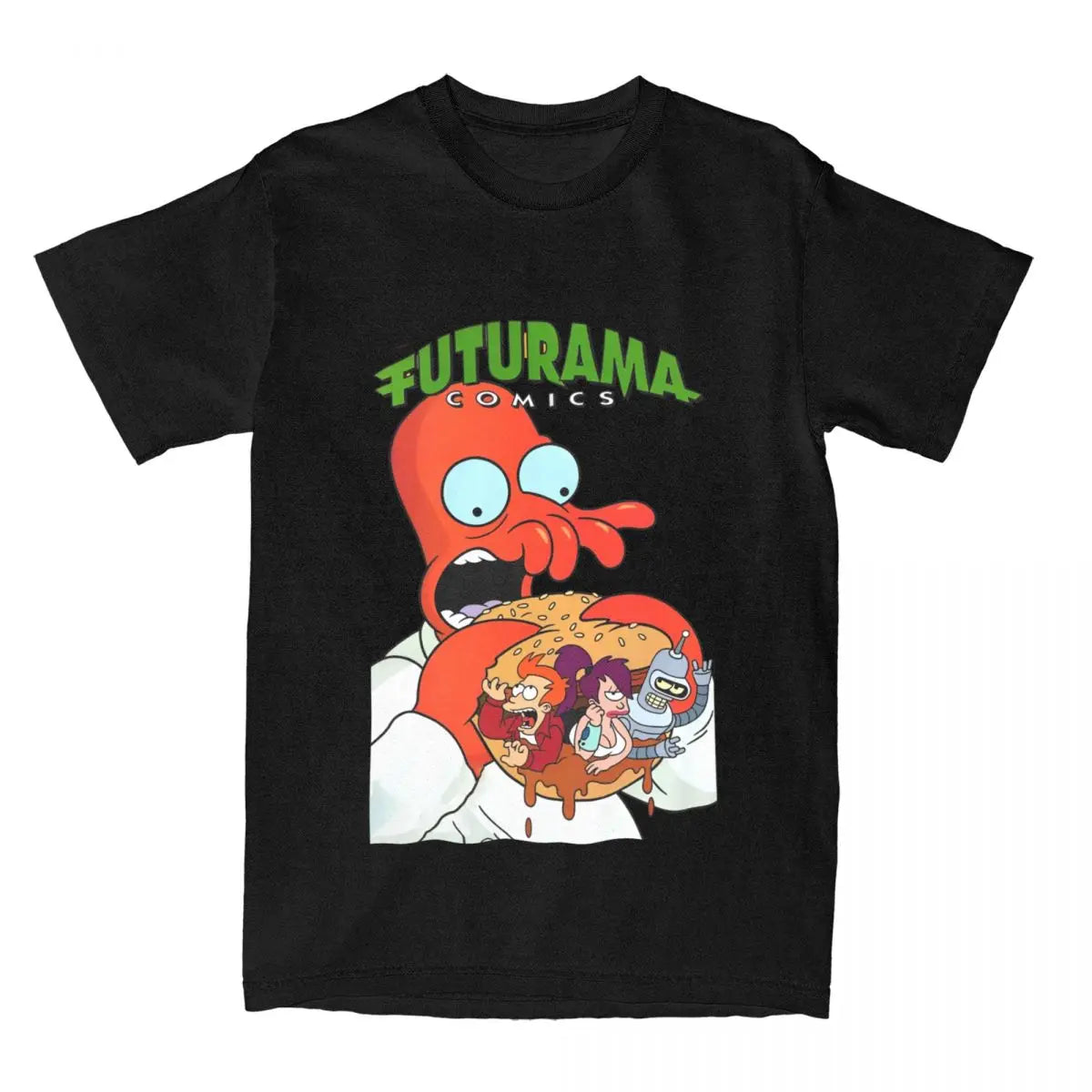 Men Women's Futuramas Comics T Shirts 100% Cotton Tops Novelty Short Sleeve Crewneck Tees 4XL 5XL 6XL T-Shirt