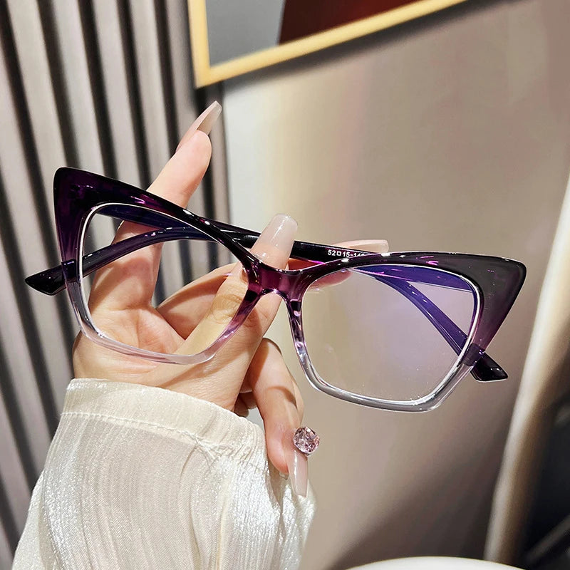 Luxury Brand Cat Eye Reading Glasses Optical Blue Light Blocking Prescription Women Eyeglasses Transparent Fashion Eyewear 2025