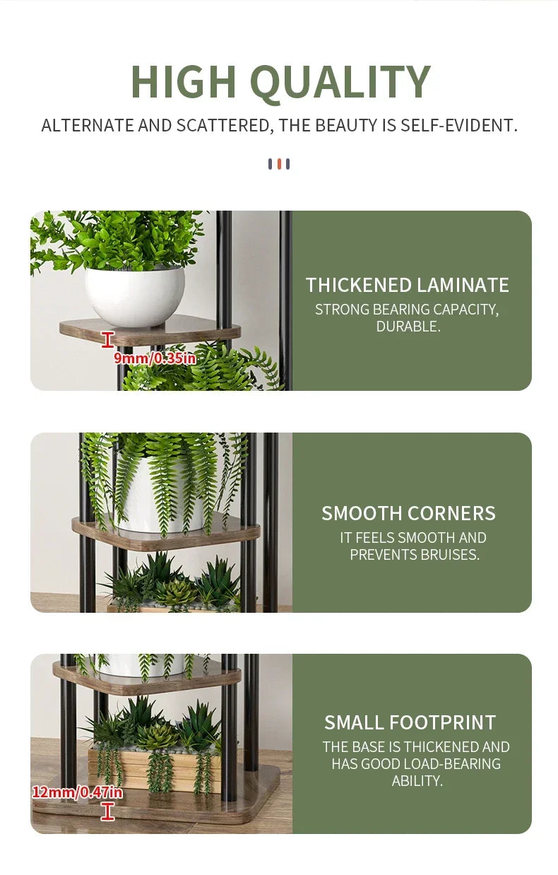 Plant Stand and Flower Stand Wooden Shelf 5/6/8Layers Display Stand Storage Shelf Pot Rack Organizer Shelves Garden Decoration