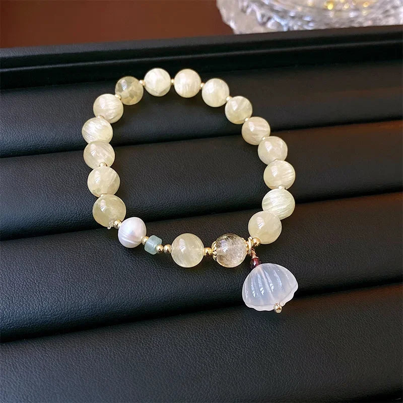 Butterfly Star Moon Flower Pendant Glazed Bracelet Jewelry Gift Beauty Accessory Bead Chain with Colorful Beads Lucky Bracelet