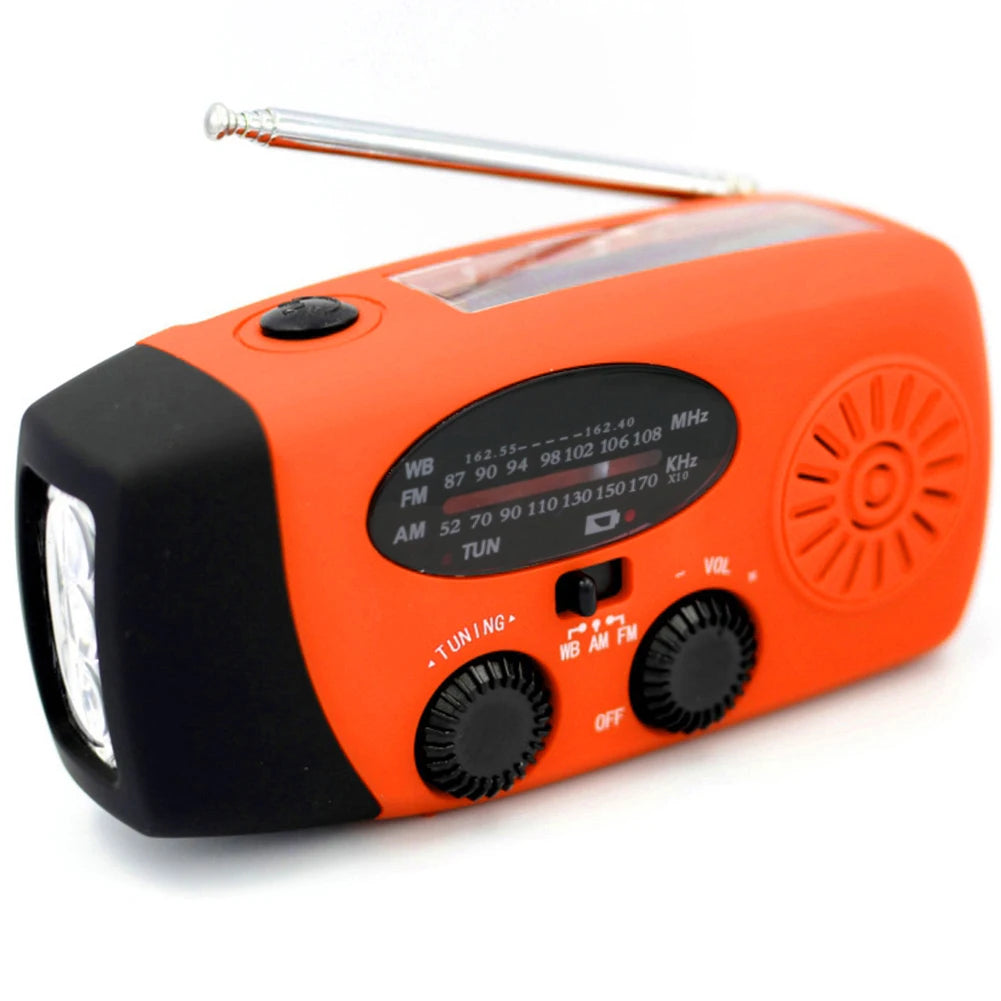 5000mAh Emergency Radio Solar Powered Hand Crank Radio Multifunctional Bluetooth AM/FM Weather Radio Speaker with LED Flashlight